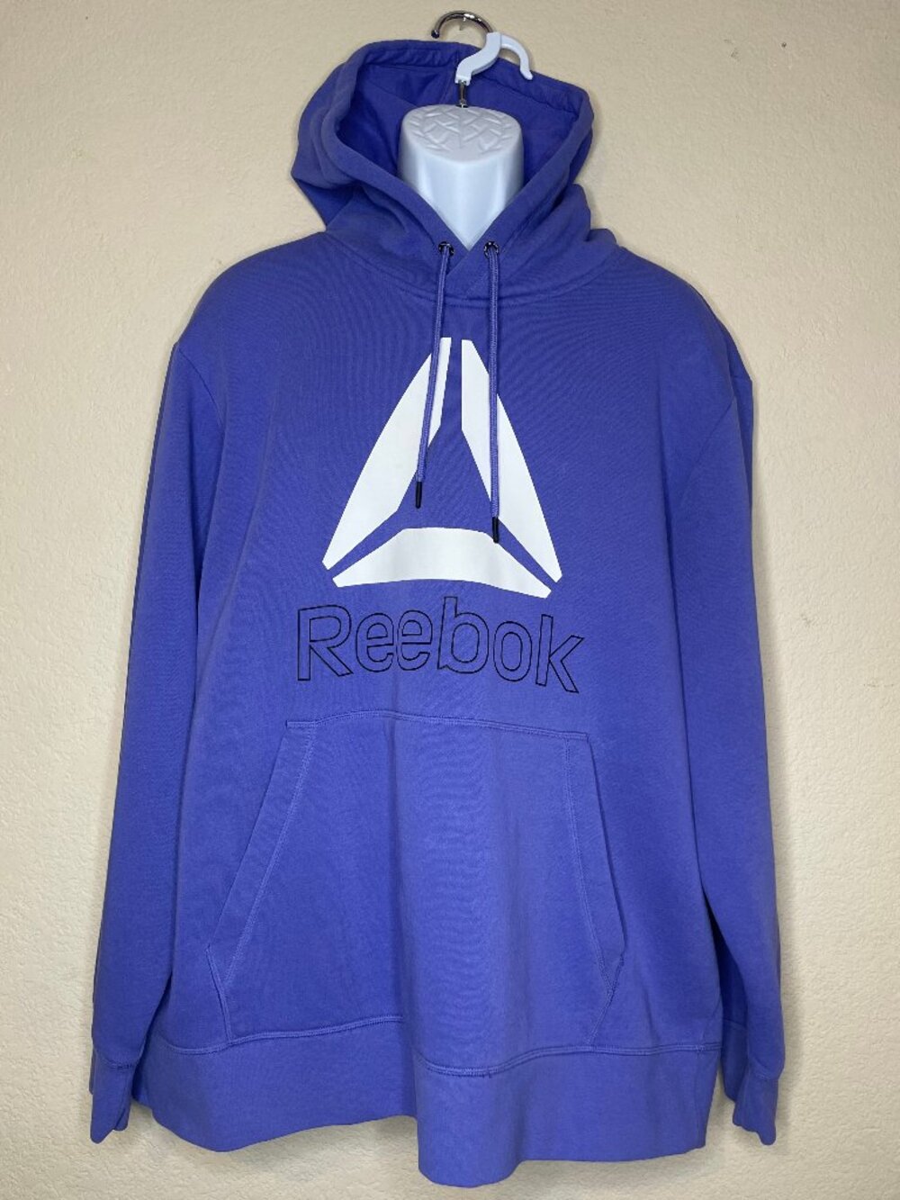 Reebok Gorpcore Purple Big Delta Logo Fleece Pullover Hoodie Mens 2XL - Picture 2 of 11